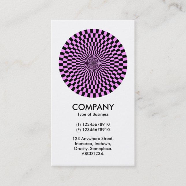 Op Art - Light Violet and Black Business Card (Front)