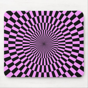 Op Art - Light Violet and Black Mouse Pad
