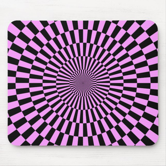 Op Art - Light Violet and Black Mouse Pad (Front)