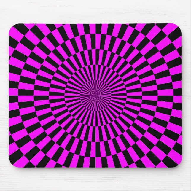 Op Art - Magenta and Black Mouse Pad (Front)