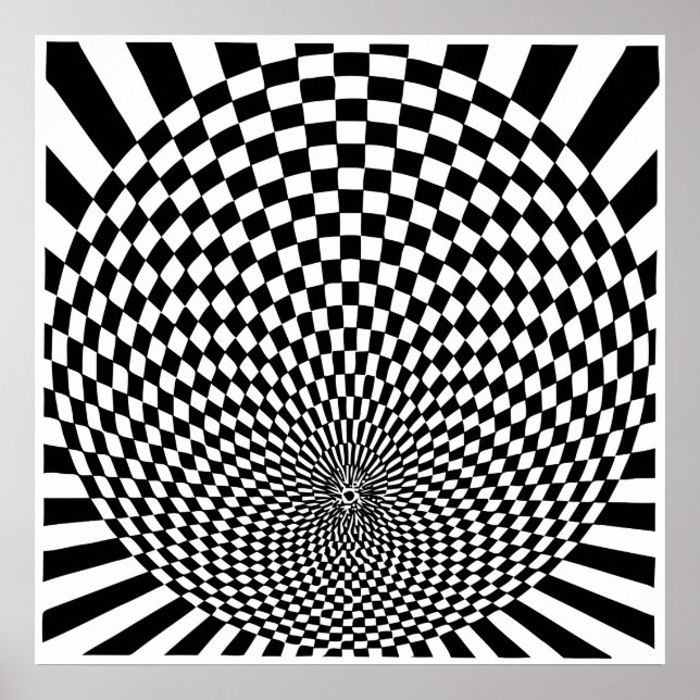 Op Art, optical illusion Poster (Front)