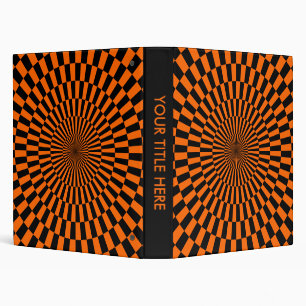 Op Art - Orange and Black Binder