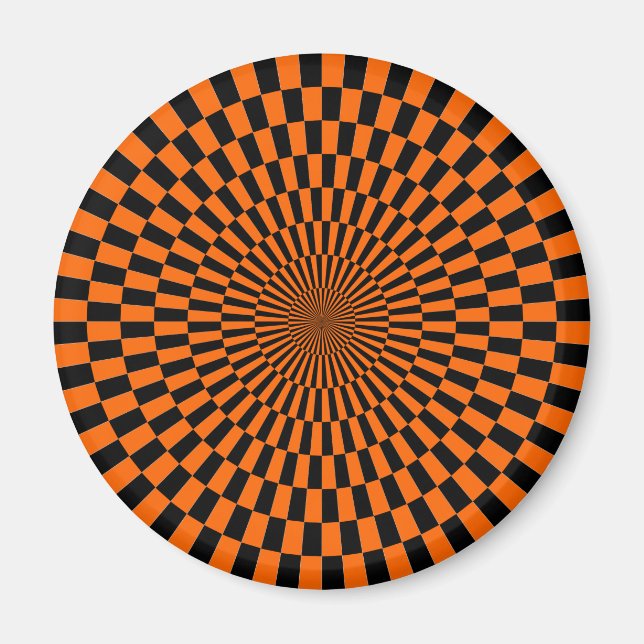 Op Art - Orange and Black Magnet (Front)