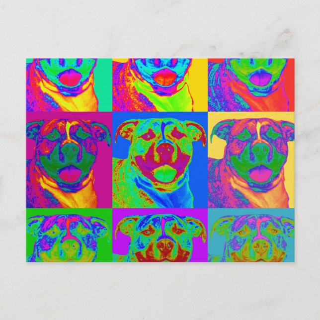 Op Art Pitbull Postcard (Front)