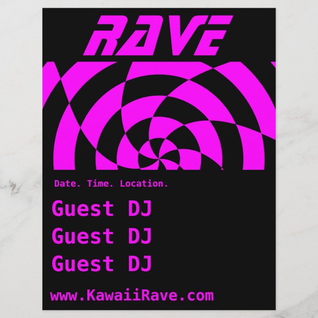 Op Art Rave Custom Flyer (Front)