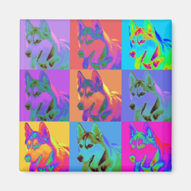 Op Art - Siberian Husky Magnet (Front)