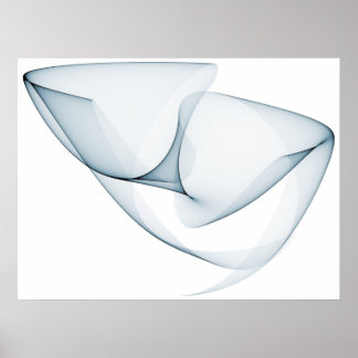 Op Art Sine Curves Seven Light Bue Poster