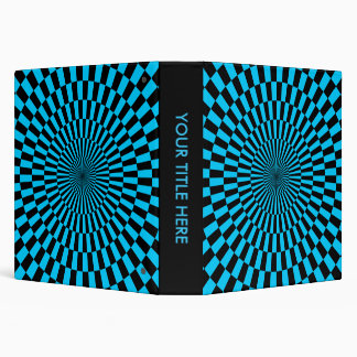 Op Art - Sky Blue and Black (1.5ins) Binder