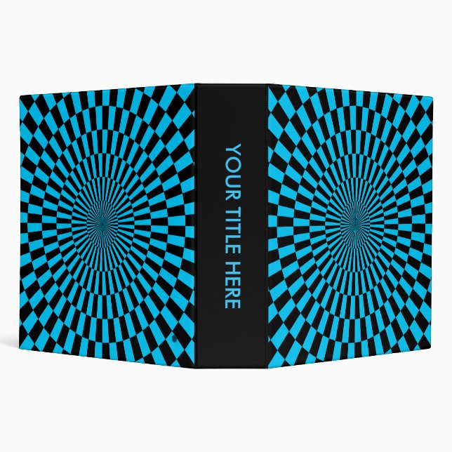 Op Art - Sky Blue and Black (2.0ins) Binder (Background)