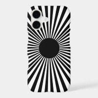 Op Art Sunburst – Black & White Abstract Poster