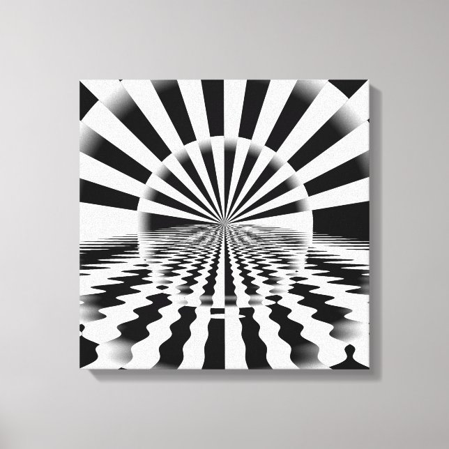 Op art sunrise canvas print (Front)