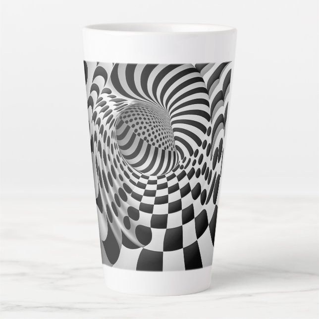 Op Art Tunnel Latte Mug  (Front)