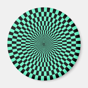 Op Art - Turquoise and Black Magnet
