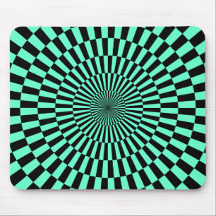 Op Art - Turquoise and Black Mouse Pad
