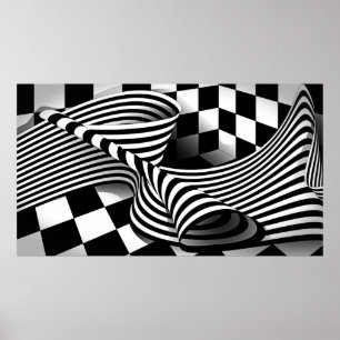 Op art Wave Poster