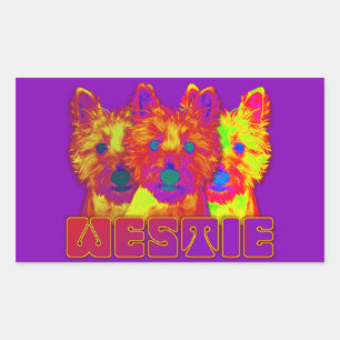 Op Art - West Highland Terrier Sticker