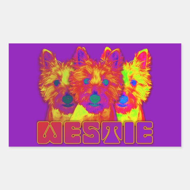 Op Art - West Highland Terrier Sticker (Front)