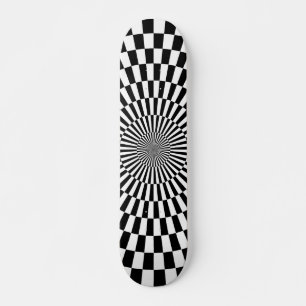 Op Art Wheel - Black and White Skateboard