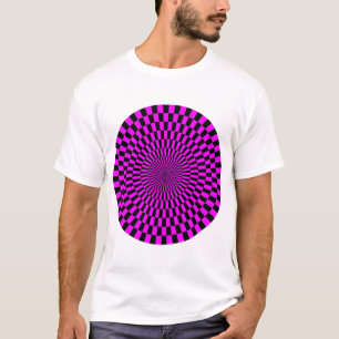 Op Art Wheel - Magenta and Black T-Shirt