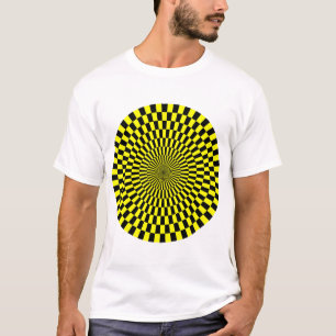Op Art Wheel - Yellow and Black T-Shirt