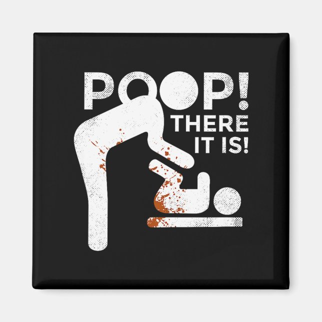 Op There It Is Mom Dad Baby Diaper Changing Funny  Magnet (Front)