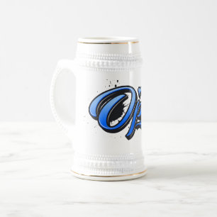 Opa blue Heart Graffiti Bierkrug Krug Beer Stein