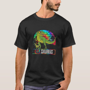 Opa Dinosaur Funny Dad Opasaurus 2 Two Kids 2022 T-Shirt