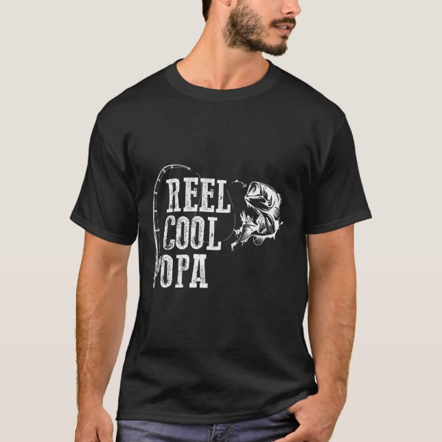 Opa Fishing Reel Cool Opa T-Shirt (Front)