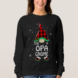 Opa Gnome Buffalo Plaid Matching Family Christmas Sweatshirt