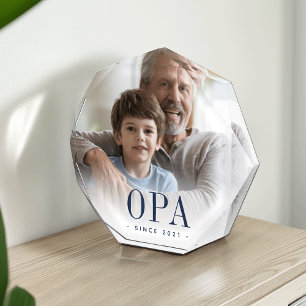 Opa Grandpa Year Established Photo Block