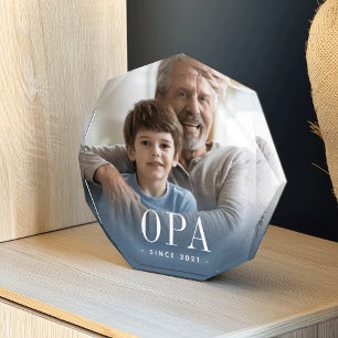 Opa Grandpa Year Established Photo Block
