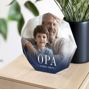 Opa Grandpa Year Established Photo Block