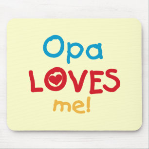 Opa Loves Me T-shirts and Gifts Mouse Pad