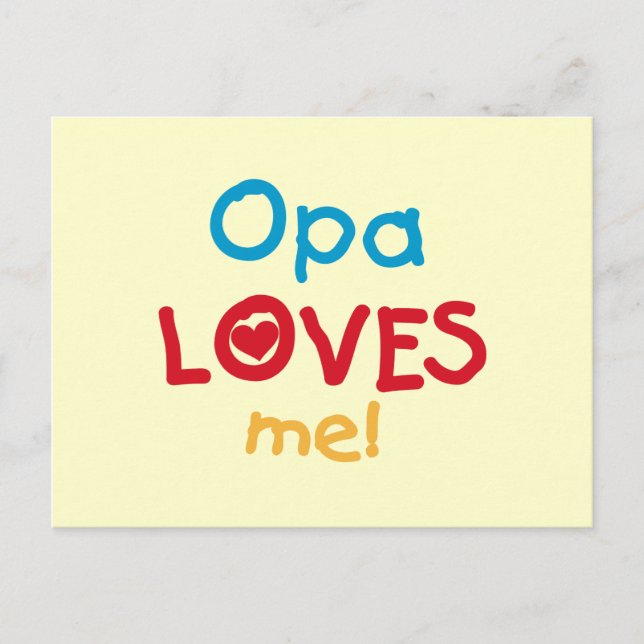 Opa Loves Me T-shirts and Gifts Postcard (Front)