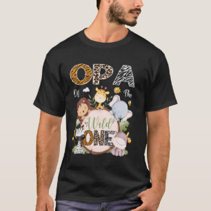 Opa Of The Wild One 1St Birthday Safari Jungle Ani T-Shirt
