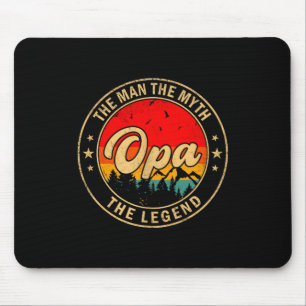Opa The Man The Myth The Legend Vintage Retro For Mouse Pad