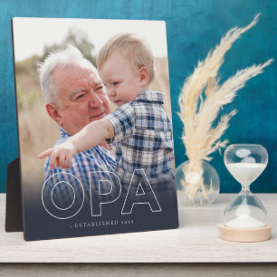"Opa" Year Established Father's Day Photo Plaque