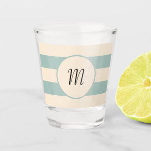 Opal and Antique White Stripes Shot Glass
