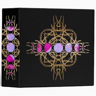 Opal and Gold Moon Cycle Mandala Binder