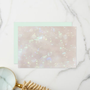 Opal and mint green printed thank you card