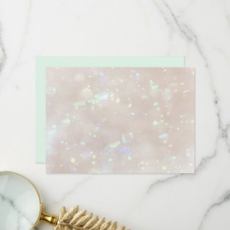 Opal and mint green printed thank you card