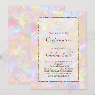opal background Confirmation Invitation