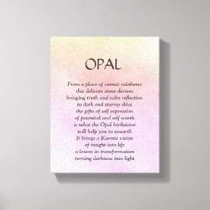 Opal birthstone - October poem art canvas