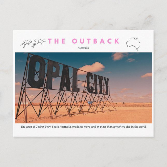 Opal City Coober Pedy Sign Postcard (Front)