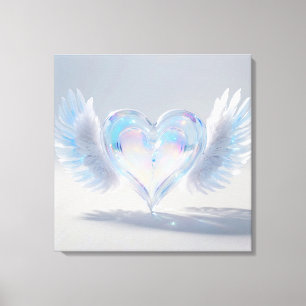 *~* Opal Crystal Heart Angel Wings AP78  Canvas Print