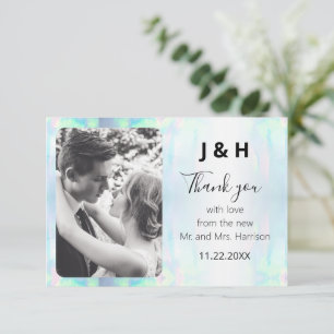 Opal Elegant Modern Photo Thank You  Card