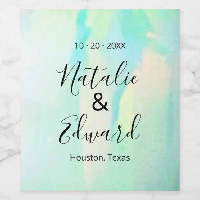 Opal Elegant Modern Wine Label (Single Label)