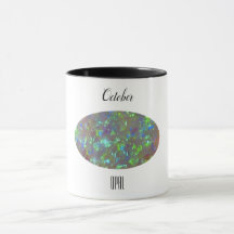 Opal Gem Toutes les couleurs Café Mug Octobre Birt