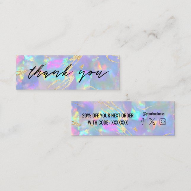 opal gemstone background mini business card (Front/Back)