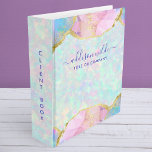 Opal Gemstone Pastel Iridescent Modern Elegant Binder<br><div class="desc">Opal Gemstone Pastel Iridescent Modern Elegant 3 ring binder. This design features colourful rainbow pastel opal gemstones in a contemporary artsy style accented with gold glitter edges. This bright girly design is perfect for any professional business woman looking for a fun artistic corporate idenity. Perfect for an event planner, makeup...</div>